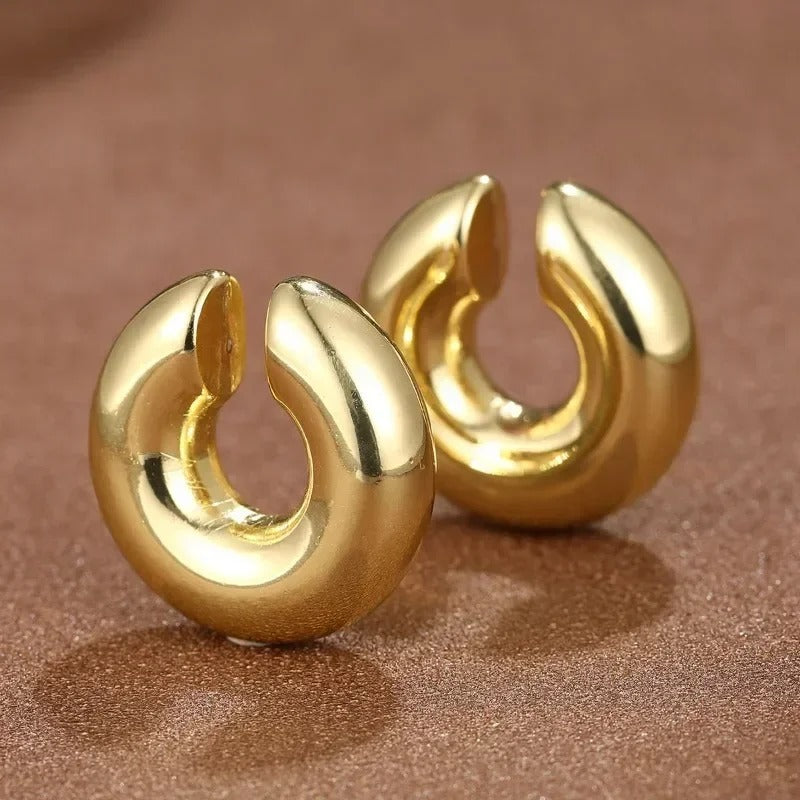 Golden Glamour Clip-On Ear Cuff Set