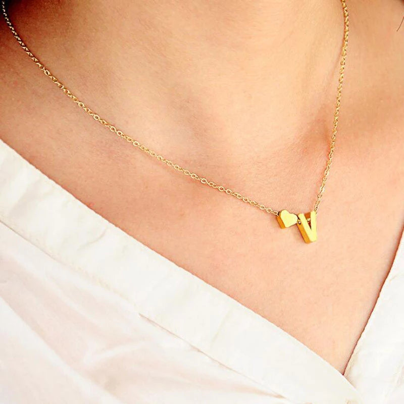 Heart x Letter Necklace